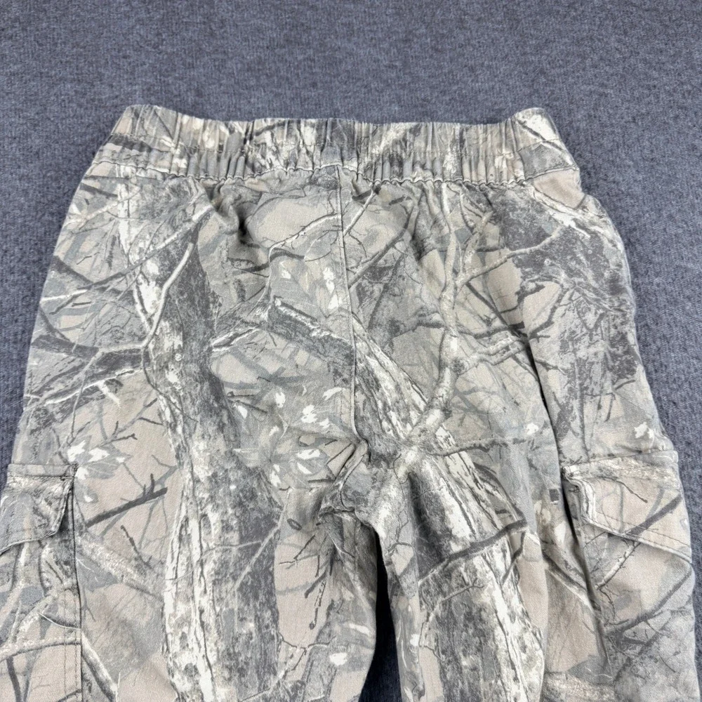 Madden Girl Forest Camo Cargo Jogger Pants Kids XS Tan Gray Branch‎ Print